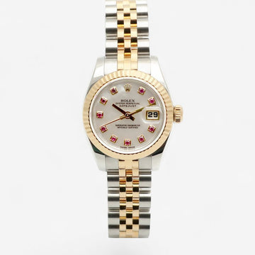 Rolex Original Mother of Pearl Ruby Ten-Point Datejust 26 Ladies' Combi Watch 2010 153365534