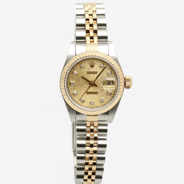 ROLEX デイトジャスト 79173G コンビ 26 レディース 時計 コンピューターダイアル オリジナル テンポイント ダイヤ 2002年保証書 153365535