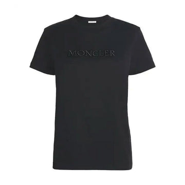 MONCLER Tonal Logo Baumwoll T-Shirt Schwarz 8C00021 89AUO 999 152888556