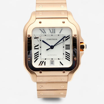 Cartier Santos Large Watch Pink Gold WGSA0018 Men's Gold Watch 2023 Certificate Box 153366494