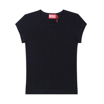 DIESEL カットアウトオーバルDロゴ女性半袖Tシャツ 153366949