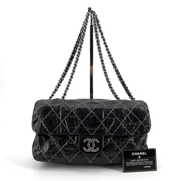 CHANEL カーフスキン ウィルドステッチ フラップ チェーン ショルダーバッグ 153367268