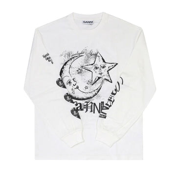 Ganni Moonlight Future Logo Long Sleeve T-Shirt 144592089