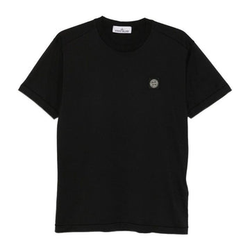 Stone Island Cotton Jersey Logo Patch Garment-Dyed Short Sleeve T-Shirt Black 2100027 S0013 V0029 150883752