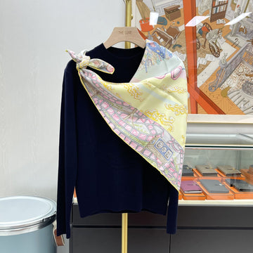 Hermes Carré 90 City of Light Scarf John/Celadon/Rose H004103 153192611