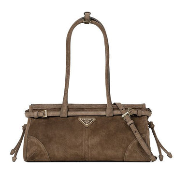 Prada Cocoa Brown Suede Medium Handbag 153368732