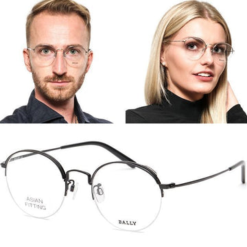 BALLY 眼鏡フレーム BY5009H 軽量 ハーフリム ラグジュアリーメタル アジアンフィット デイリー 123781363