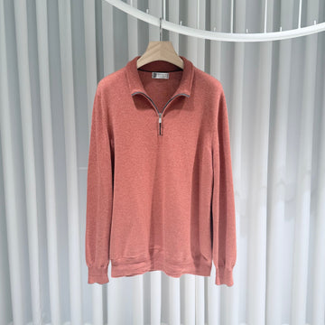 Brunello Cucinelli Cashmere Knit Half Zip Coral 153383276