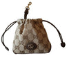 Gucci Minuet GG Canvas Mini Drawstring Nano Pouch Keychain Beige Brown 837666 153394945 [P]