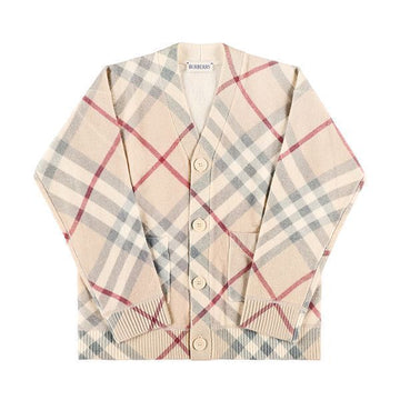 BURBERRY Kariertes V-Ausschnitt Kinder Cardigan 8093145 A2205 144731737