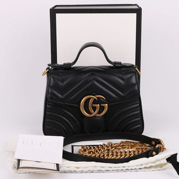 GUCCI GGマーモント トップハンドル ミニ チェーンバッグ 547260 153408289