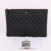 CHANEL Große Clutch aus Kaviarleder mit Silberbeschichtung 12345 153410342 [P]