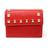 Valentino Red Calfskin Rockstud Flap Card Holder 153415914 [P]