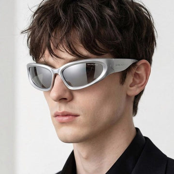 BALENCIAGA サングラス BB0157S 004 スウィフト オーバル シルバーミラー 91441411
