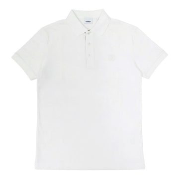 BURBERRY Monogramm-Motiv Polo T-Shirt Kurzarm Weiß 8055229 140328362
