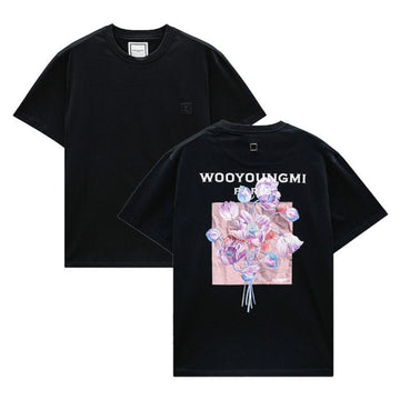 Wooyoungmi Flower Back Logo Men's Short Sleeve T-Shirt W243TS05708B 149970041
