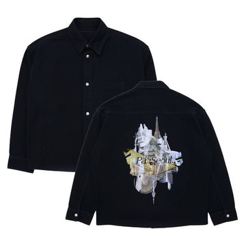 Wooyoungmi City Graphic Men's Denim Shirt W243SH19989B 150216539