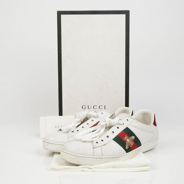 Gucci Bee Embroidered Ace Sneakers Size 8 153150007