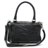 Givenchy Black Sheepskin Wrinkled Silver Pandora Medium Shoulder Bag 153445300 [P]