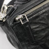 Givenchy Black Sheepskin Wrinkled Silver Pandora Medium Shoulder Bag 153445300 [P]
