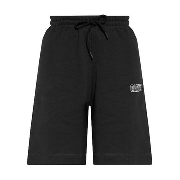 Ganni 23SS Logo Embroidered Fleece Shorts Black T3236 099 50792166 [P]