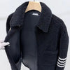 THOM BROWNE 斜めストラップダイドシアリングレザージャケット 153447929 [P]