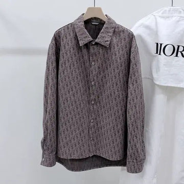 DIOR オブリークカスリデニムシャツジャケットブラウン52 153447971
