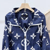 Louis Vuitton Monogram Women's Hooded Windbreaker Jacket Blue 40 153447982 [P]