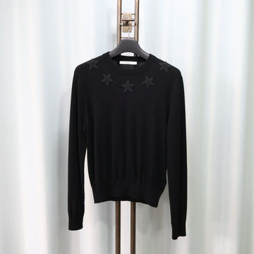 GIVENCHY スターペッチ ブラック ウール ニット S/95 153457925