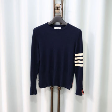Thom Browne Navy Diagonal Stripe Cashmere Knit 2/95 153458386