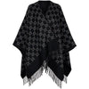 Gucci Black and Light Gray GG Jacquard Wool Cape 153458868 [P]