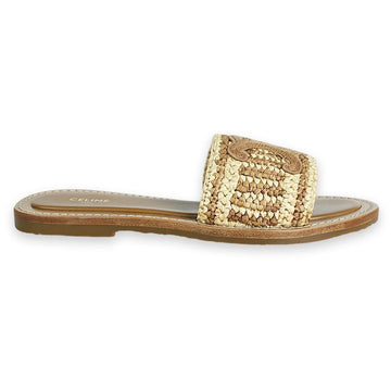 CELINE Limpia Raffia Mule Slipper (Braun/Beige) 19BE 133082798
