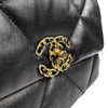 CHANEL Women's 19 Flap Bag Lambskin Handbag Medium Gold Black AS1160 149503587 [P]