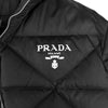 Prada Men's Nylon Logo Quilted High Neck Gabardine Short Padding Jacket Black 150658324 [P]