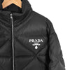 Prada Men's Nylon Logo Quilted High Neck Gabardine Short Padding Jacket Black 150658324 [P]