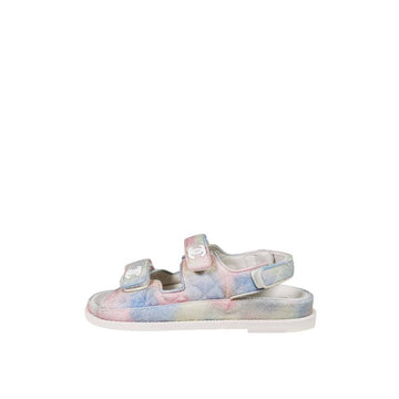 CHANEL Women's Multi CC Logo Velcro Mule Sandals Rainbow Pastel 38.5 149692983