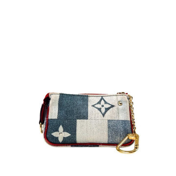 Louis Vuitton Monogram Denim Pouch Keyring Coin Purse Micro M68760 149503596