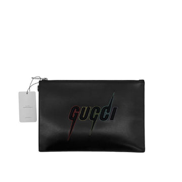 GUCCI Blader Stickerei Logo Clutch Bag Pouch Schwarz 597678 149289239