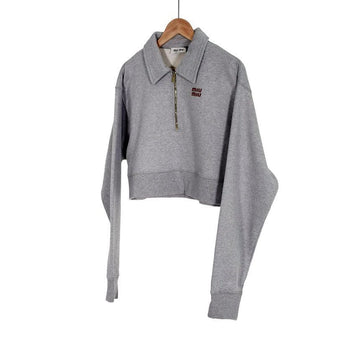 MIU MIU ハーフジッパーオーバーサイズカラースウェットシャツTシャツグレー L 13UK F0031 149078604