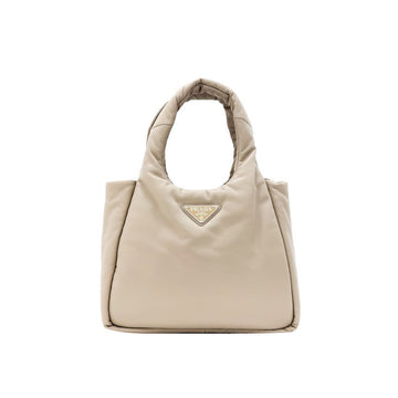 PRADA Padded Soft Padding Nipa Leather Bag Medium Desert Beige 1BG412 2DYI FOF24 148639380