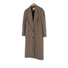 Miu Miu Luxury Biar Female Back Logo Wool Plaid Oversized Check Long Coat Rust 36 147875570 [P]