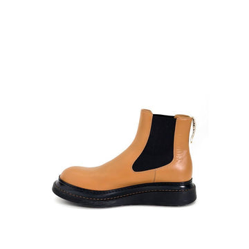 Loewe Men's Logo Tab Ankle Nappa Leather Chelsea Boots Beige 40 147725266