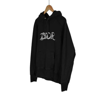 Dior x Peter Doig Men's Lettering Embroidery Logo Hooded T-Shirt Black 143J683B0531 143718975