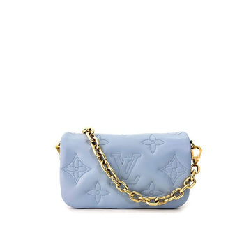 Louis Vuitton Bubblegram Monogram Wallet on Strap Chain Crossbody Bag Blue M81399 143729561
