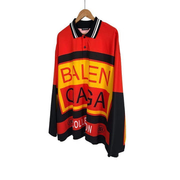 Balenciaga Oversized Big Logo Polo Rugby Long Sleeve T-Shirt Red 508172 TYK80 6416 143525144