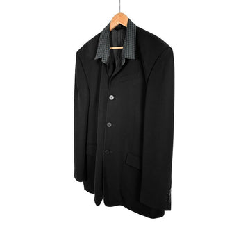 BALENCIAGA [名品ビアール] [S] メンズ ハイブリッド シャツ スーツ ブレザー ジャケット 75% ブラック 658941 TKT01 1000 143521693