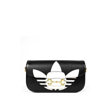 Gucci x Adidas Women’s Horsebit 1955 Flap Crossbody Bag Black 143521565