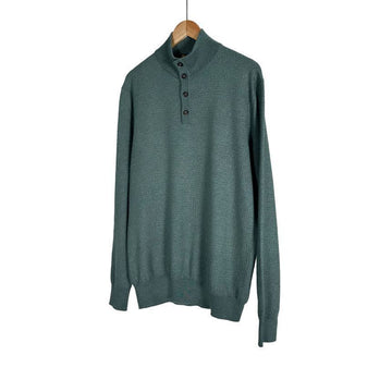 Loro Piana Men's Silk Cashmere Collar Half-Zip Knit T-Shirt 56 143457979