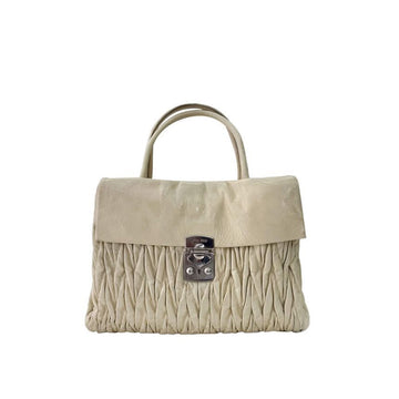 Miu Miu Women's Matelassé Leather Vitello Handbag Tote Ivory RN0920 QI9 K74 142082368