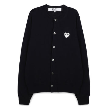 Comme Des Garcons White Heart Knit Cardigan 152752271